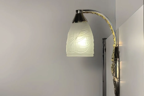 Charming Iron-Carved Wall Lamp in Retro-Style Corridor